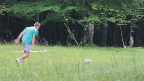 Young boy kicking the ball Stock-Footage 11297996
