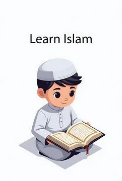 Young boy learning islam Illustrazione stock