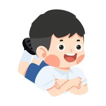 Young boy lying on floor Stock Illustration