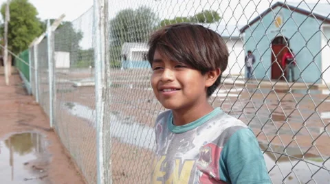 Young boy in a native village in North Argentina Stock Footage 54664053