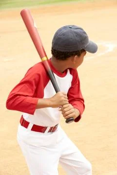 Young Boy Playing Baseball Stock Photos