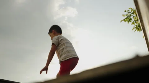 Young boy playing at home. Video stock 244629250