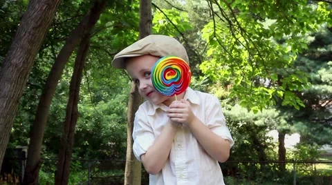 Young Boy Playing With Sucker 1 스톡 동영상 41234140