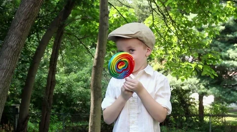 Young Boy Playing With Sucker 2 스톡 동영상 41234059