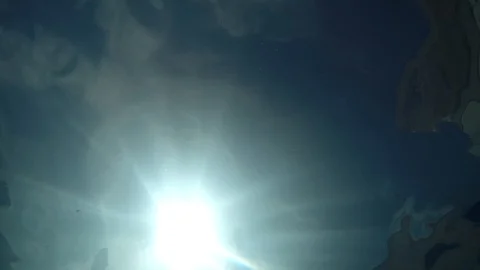 Young boy playing in the summer pool, with sports camera, water Vidéo 117061184