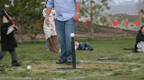 Young Boy Playing T-Ball HD Stock Footage 5163120