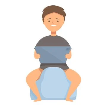 Young boy playing on tablet イラスト素材