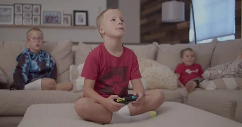 Young Boy Playing Video Game Stock-Footage 253740776
