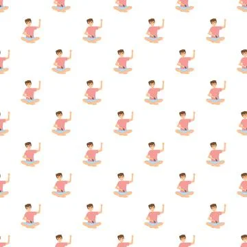 Young boy playing video games seamless pattern Stock Illustration