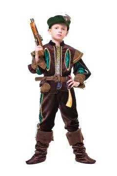 Young boy posing in a suit of hunter Stock Photos