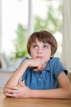 Young boy with a puzzled expression Stock Photos