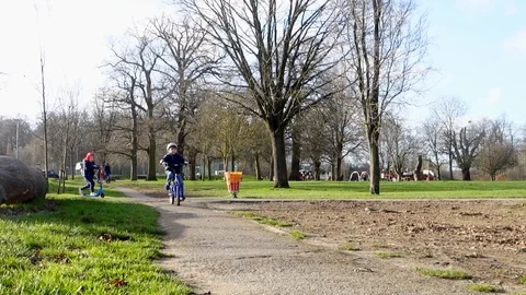 Young Boy Ride Bicycle Stock Footage 124485799
