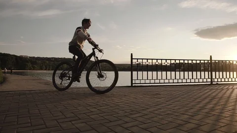 Young boy ride the bicycle Stock Footage 130001290