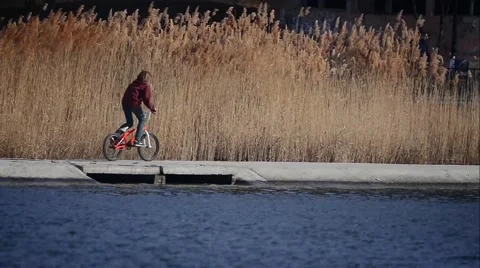 A Young Boy Rides His BMX Stock Footage 49367758