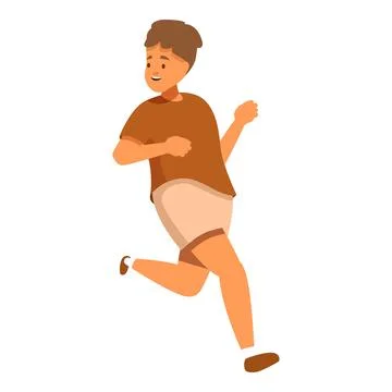 Young boy running and smiling, enjoying physical activity Stock Illustration