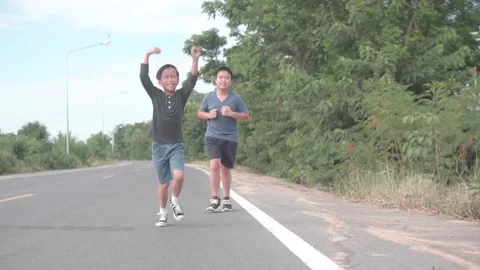 Young boy running during summer day Stock Footage 113176519