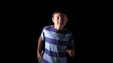 Young boy running Stock Footage 34531501