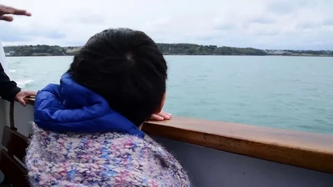 Young boy on the ship Stock Footage 69190578