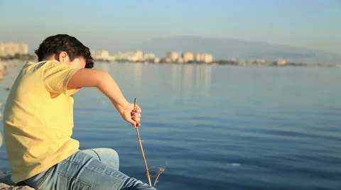 Young boy on the shore 2 Stock-Footage 58887063