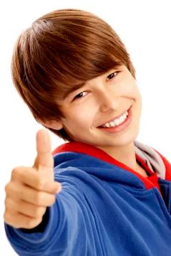 Young boy showing a thumbs up Stock Photos