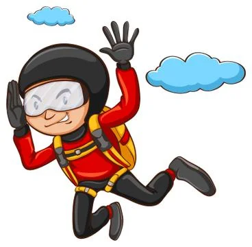 A young boy skydiving 스톡 일러스트