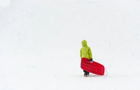 Young Boy with Sledge Stock Photos