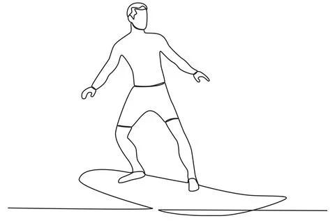 A young boy surfing with style Stock Illustration