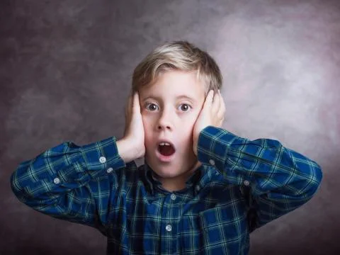 Young boy surprised. Stock Photos