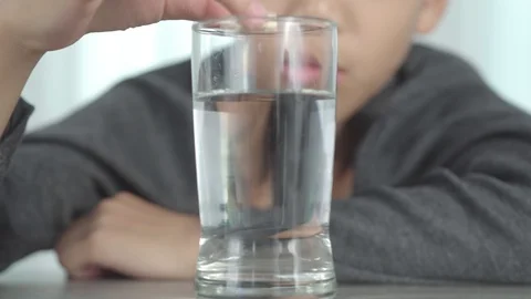 Young boy with table soda Stock Footage 115103437