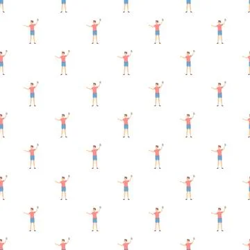Young boy taking a selfie seamless pattern Stock Illustration