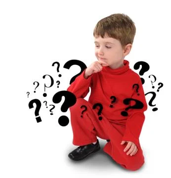 Young boy with thinking about question Stock Photos