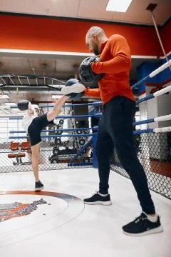 Young boy training on the ring Stock Photos