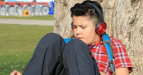 Young boy using smartphone 22 Stock Footage 88417349