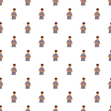 Young boy waiting with folded hands pattern Stock Illustration