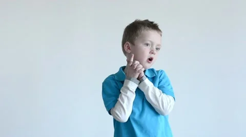 Young boy white background moving around 7674 스톡 동영상 10734703