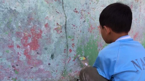 Young boy working Stock Footage 50561357