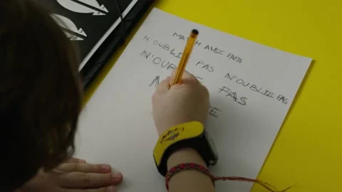 Young Boy Writing A Letter Video stock 196172012