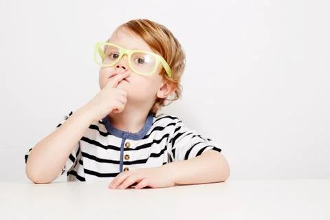 Young boy in yellow specs Stock Photos
