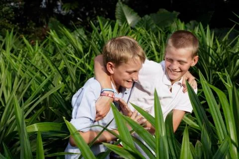 Young boys playing Stock Photos