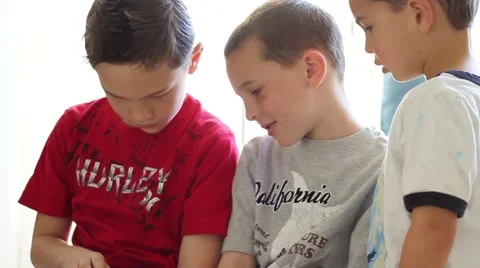Young boys on smartphone 動画素材 40712294