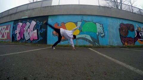 Young breakdancer on the street, 4K Stock Footage 45260580