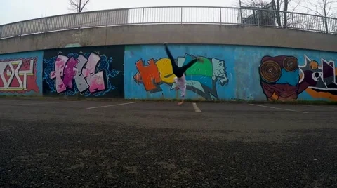 Young breakdancer on the street Video stock 45260371