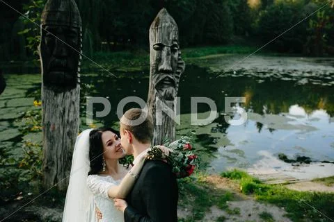Young bridal couple Stock Photos