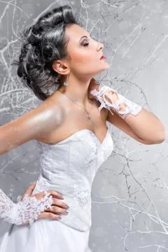 Young bride dreaming Stock Photos