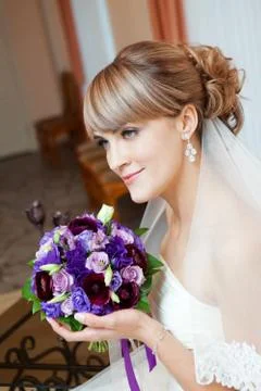Young bride with flower Stock Photos