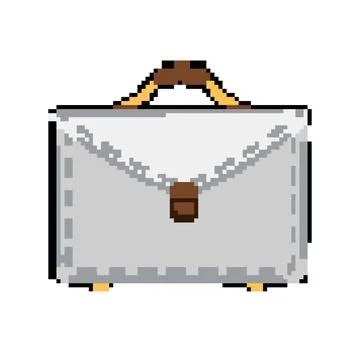 Young briefcase for men pixel art vector illustration Stock Illustration