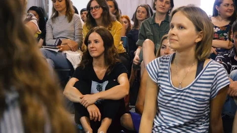 Young bright audience Stock Footage 120887437