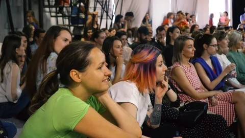 Young bright audience Stock Footage 120887453