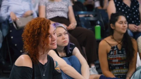 Young bright audience Stock Footage 120887472