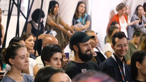 Young bright audience Stock Footage 120887479